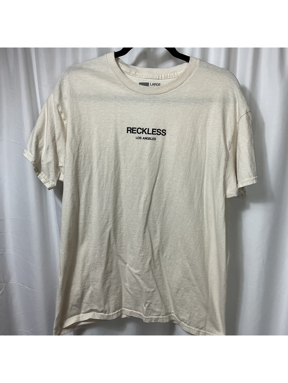 Young & Reckless Los Angeles cream heathered T-shirt large